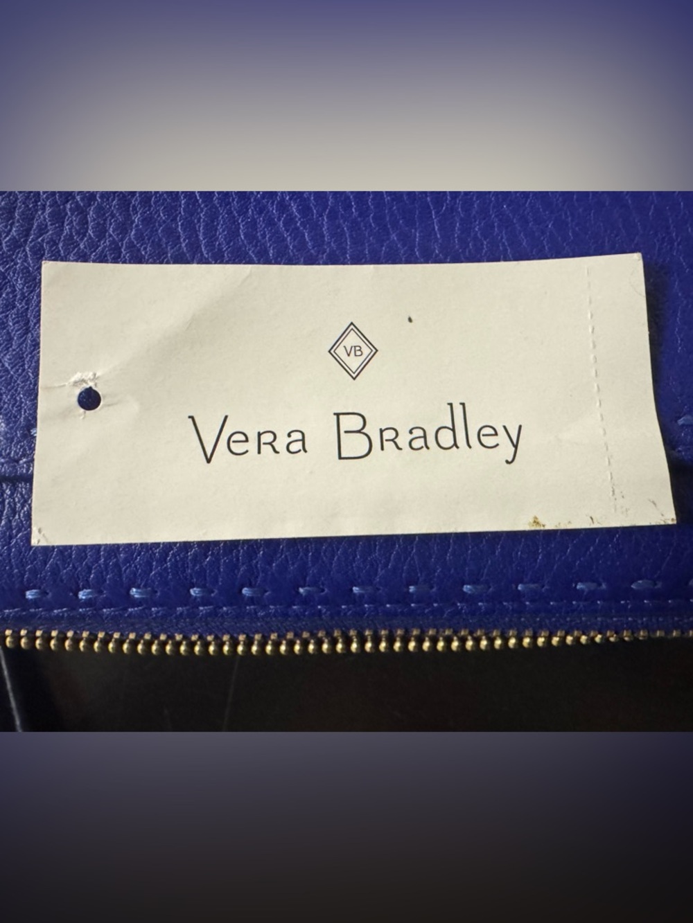 Vera Bradley Royal Blue Leather Zip Wristlet - Picture 5 of 6
